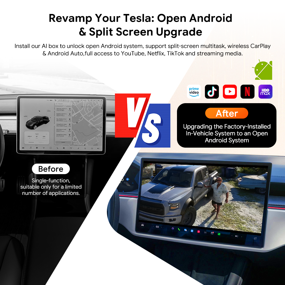 YolanAuto 10 PRO Carplay AI Box for Tesla 3 Y X S (PRO Version)