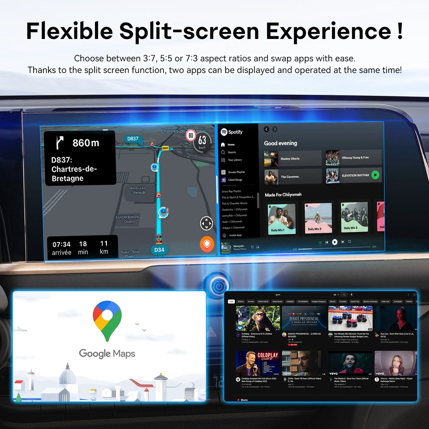 YolanAuto AI Box for Wired CarPlay (Universal Android Car Multimedia Box)