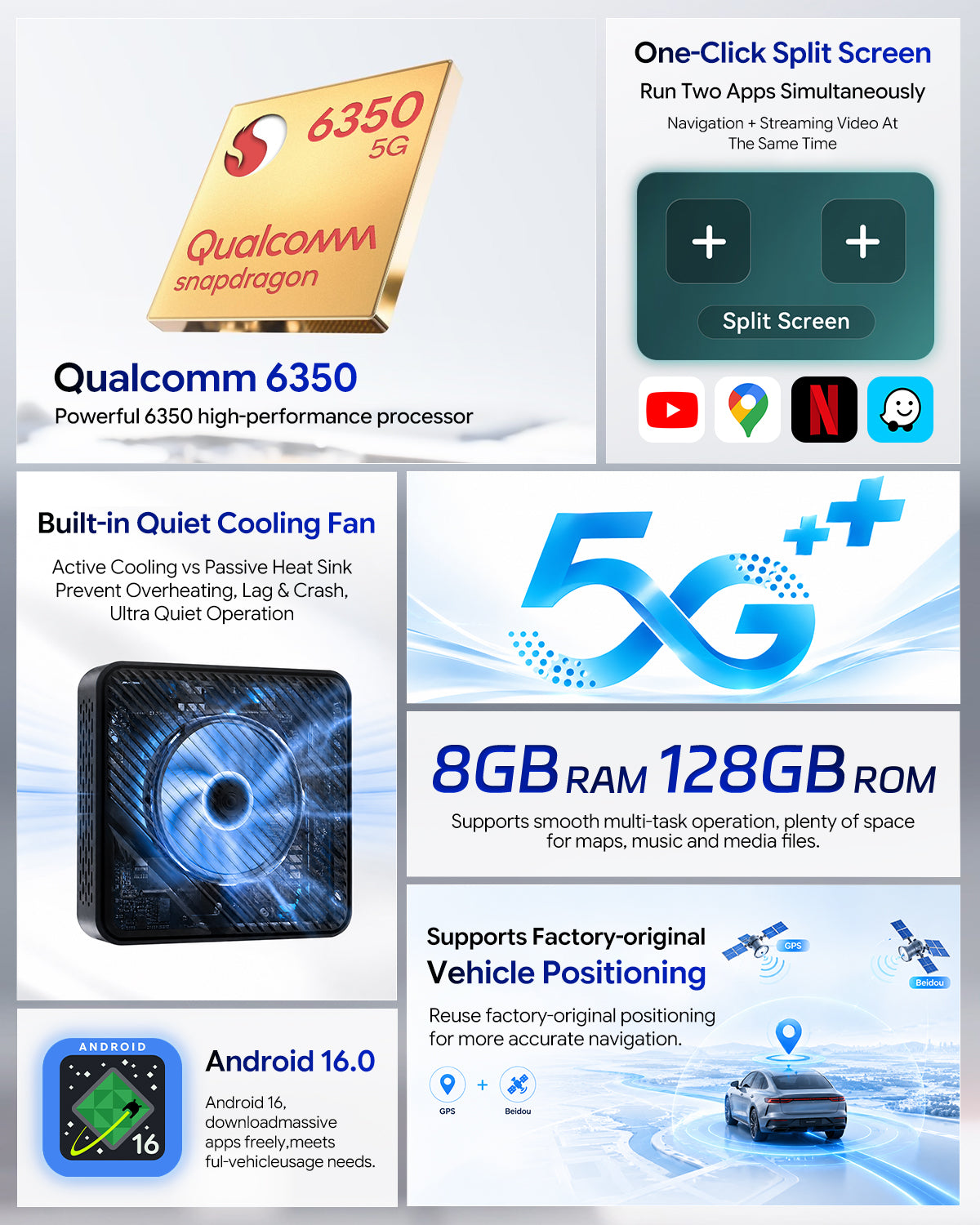 YolanAuto 08 MAX BMW Carplay AI BOX, 8+128GB Android 16 6350 5G version
