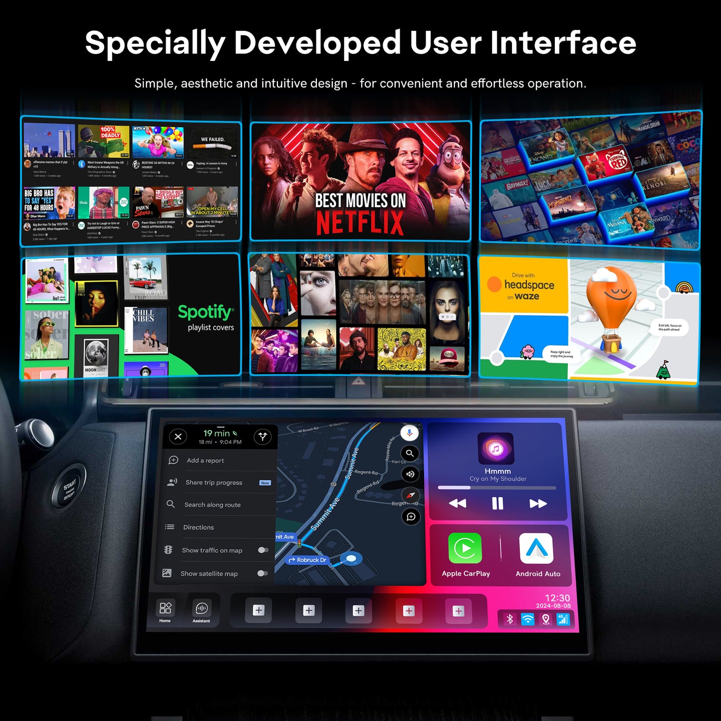 YolanAuto AI Box for Wired CarPlay (Universal Android Car Multimedia Box)