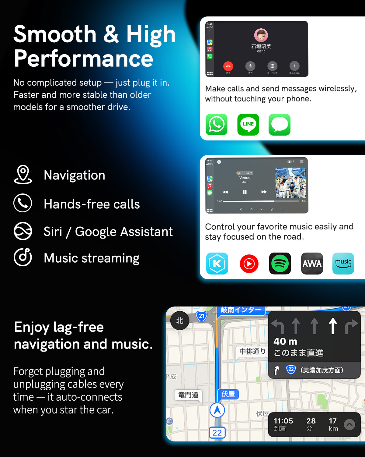 YolanAuto Wireless CarPlay & Android Auto Adapter