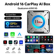 YolanAuto 11 MAX CarPlay AI Box Android 16.0 HDMI, 8GB+128GB, 5G Version