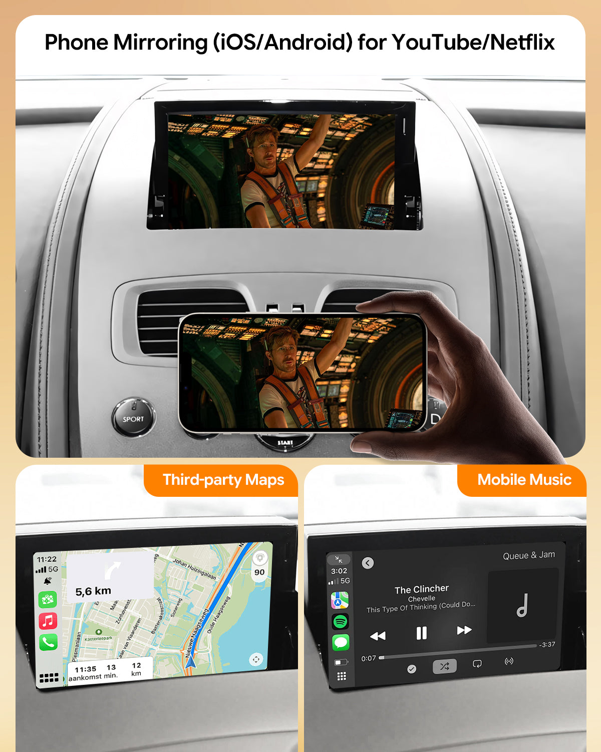Wireless Carplay Android Auto interface for Aston Martin Vantage DB
