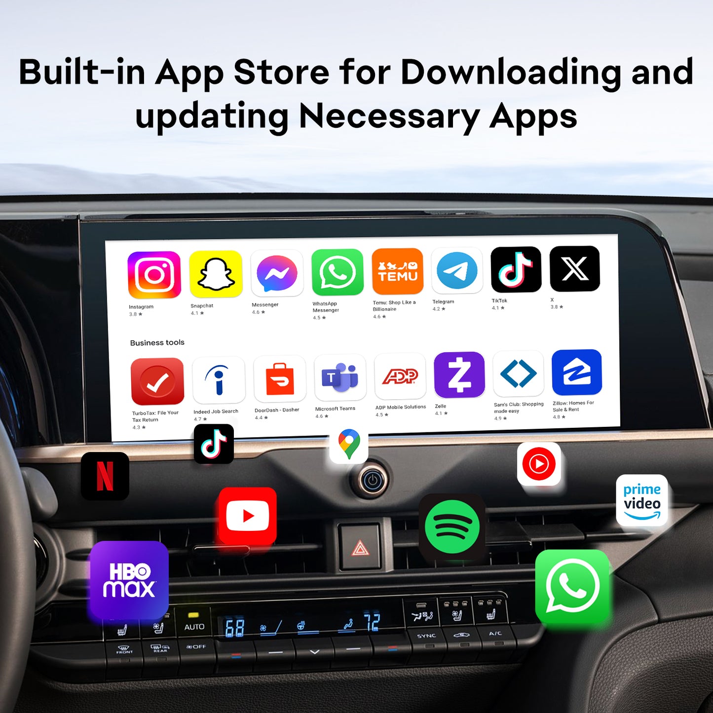 YolanAuto AI Box for Wired CarPlay (Universal Android Car Multimedia Box)