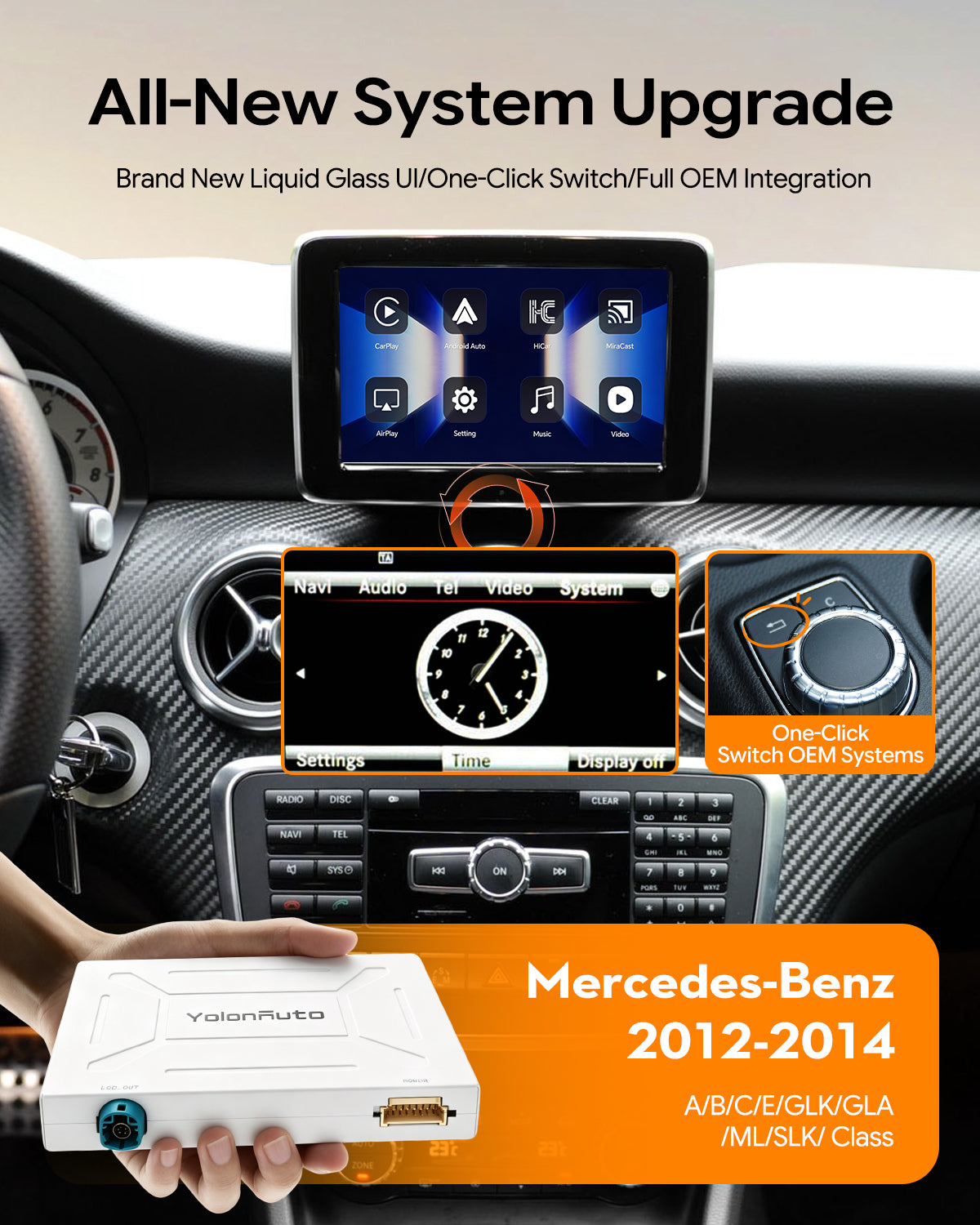 YolanAuto Wireless Carplay & Android Auto for Mercedes Benz A/B/C/E/GLK/GLA/ML/SLK/ Class  NTG4.5