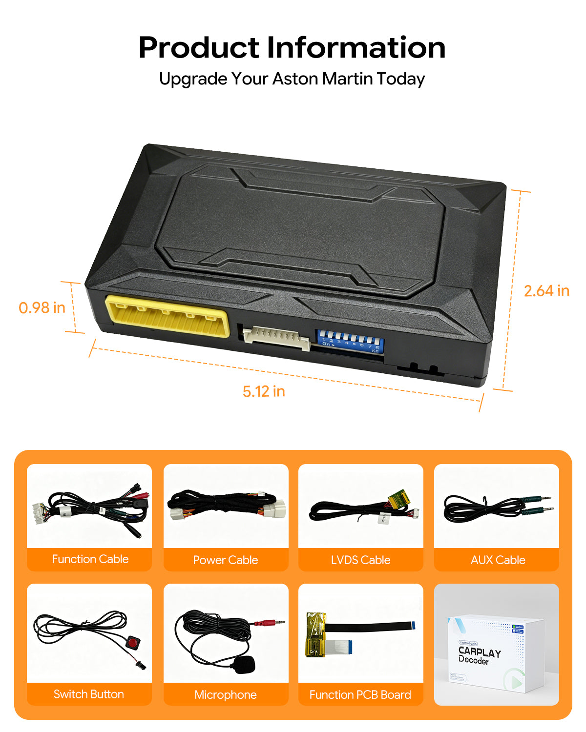 Wireless Carplay Android Auto interface for Aston Martin Vantage DB
