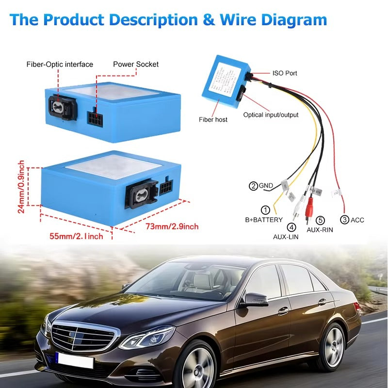 For Bmw For Mercedes Benz Audi  Porsche AUX Car Optical Fiber Decoder Box Amplifier Adapter BOSE audio