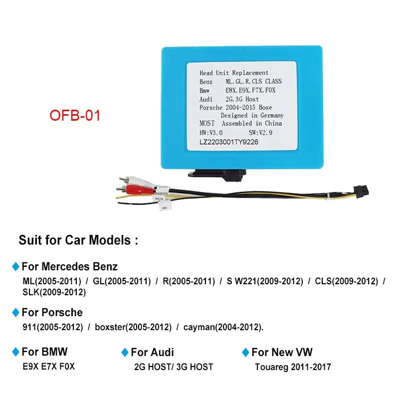 For Bmw For Mercedes Benz Audi  Porsche AUX Car Optical Fiber Decoder Box Amplifier Adapter BOSE audio