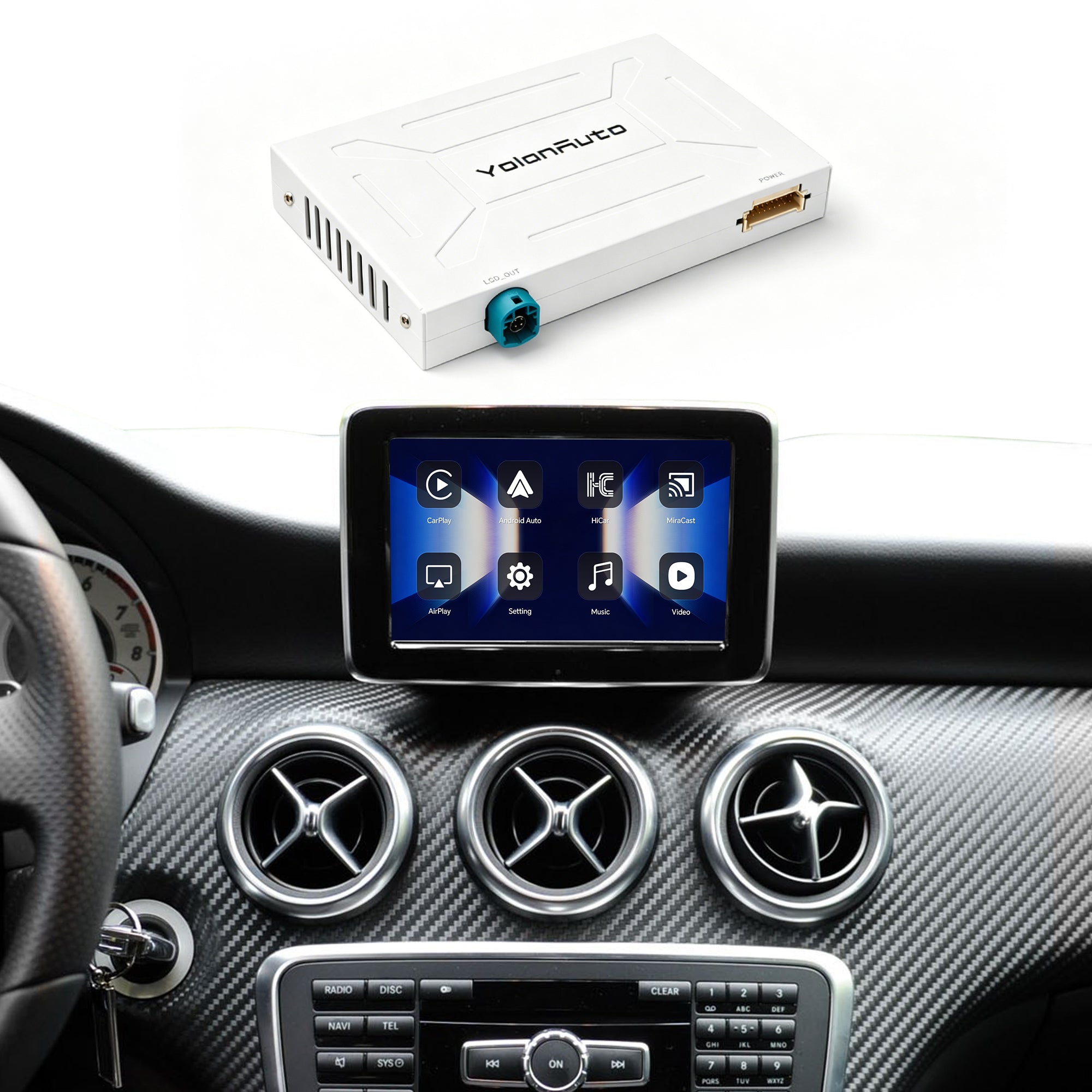 YolanAuto Wireless Carplay & Android Auto for Mercedes Benz A/B/C/E/GLK/GLA/ML/SLK/ Class  NTG4.5